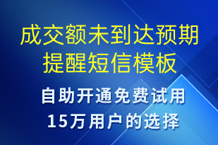 成交额未到达预期提醒-事件预警短信模板