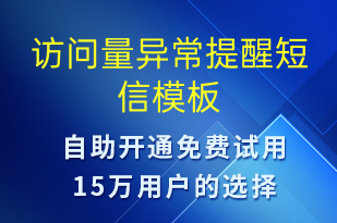 访问量异常提醒-事件预警短信模板